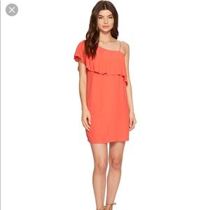 1 State 1 Shoulder poppy color dress